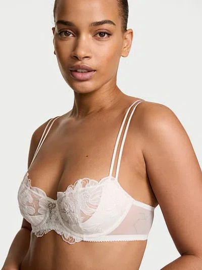 Victoria's Secret Dream Angels Wicked Unlined Frou Embroidery Balconette Bra In Neutral