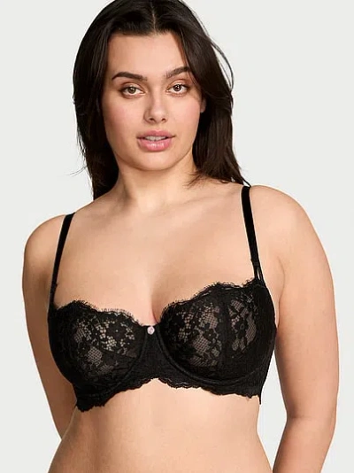 Victoria's Secret Dream Angels Wicked Unlined Lace Balconette Bra In Black