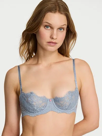 Victoria's Secret Dream Angels Wicked Unlined Lace Balconette Bra In Blue