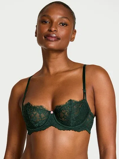 Victoria's Secret Dream Angels Wicked Unlined Lace Balconette Bra In Green