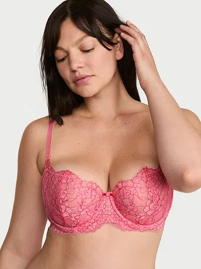Victoria's Secret Dream Angels Wicked Unlined Lace Balconette Bra In Pink