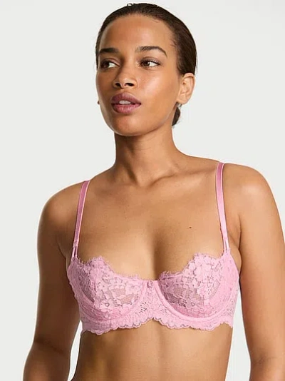 Victoria's Secret Dream Angels Wicked Unlined Lace Balconette Bra In Pink
