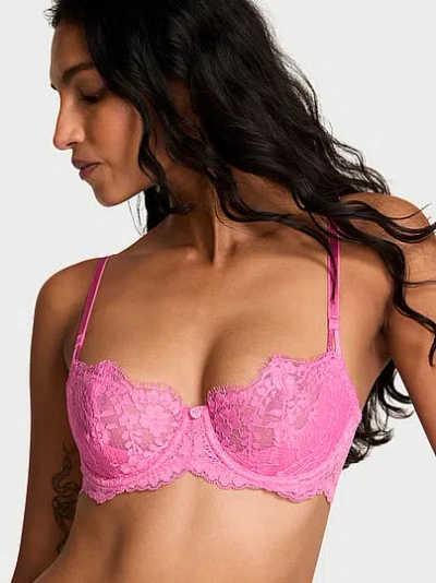 Victoria's Secret Dream Angels Wicked Unlined Lace Balconette Bra In Pink