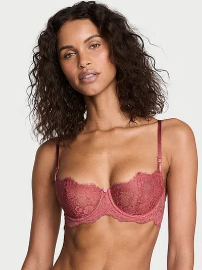 Victoria's Secret Dream Angels Wicked Unlined Lace Balconette Bra In Pink
