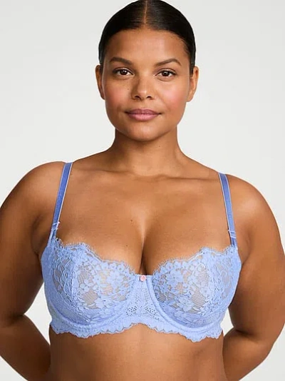 Victoria's Secret Dream Angels Wicked Unlined Lace Balconette Bra In Blue