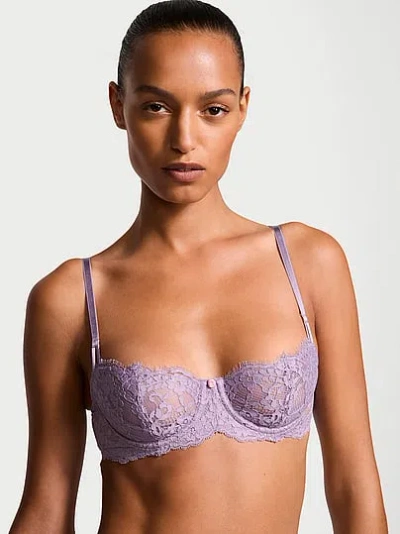 Victoria's Secret Dream Angels Wicked Unlined Lace Balconette Bra In Purple