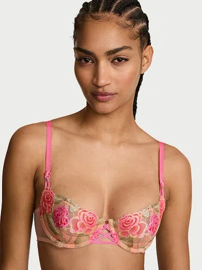 Victoria's Secret Dream Angels Wicked Unlined Sweet Melody Embroidery Balconette Bra In Multi