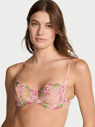 Victoria's Secret Dream Angels Wicked Unlined Wisteria Embroidery Balconette Bra In Multi