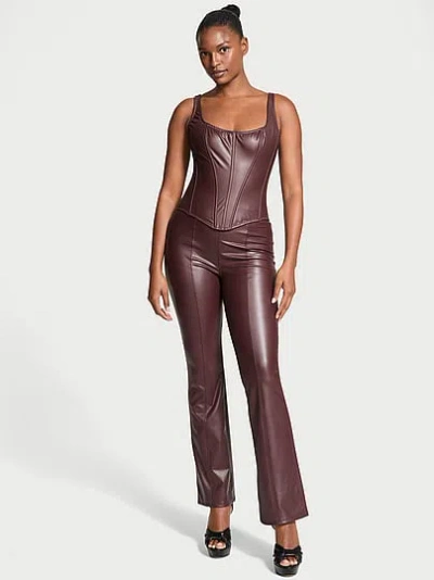 Victoria's Secret Faux Leather Pants In Burgundy