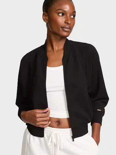 Victoria's Secret Featherweight Knit Full-zip Jacket In Black