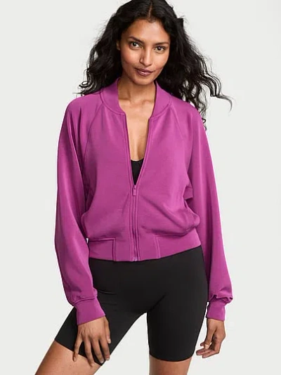 Victoria's Secret Featherweight Knit Full-zip Jacket In Purple