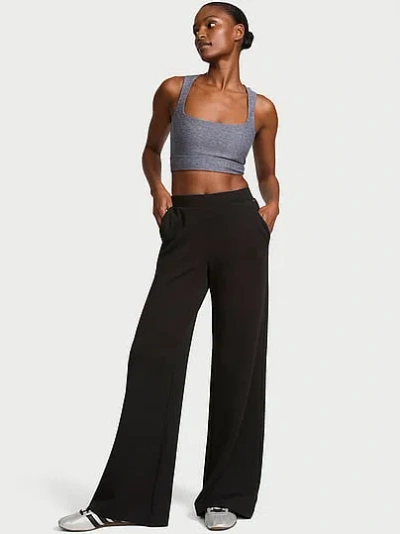Victoria's Secret Featherweight Knit Wide-leg Pant In Black