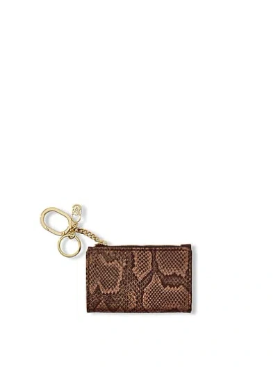 Victoria's Secret Foldover Card Case Keychain In Brown