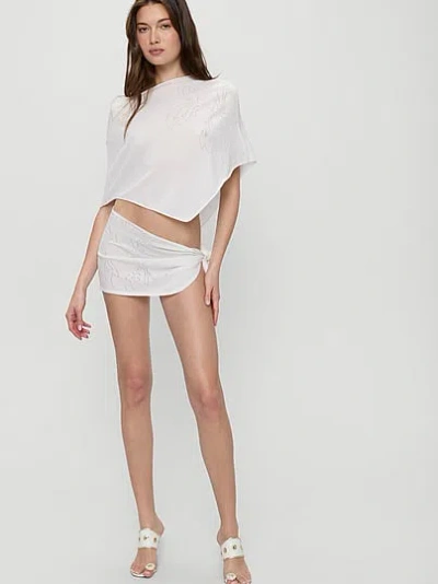 Victoria's Secret Frankies Bikinis Atlas Knit Mini Skirt In White,ivory