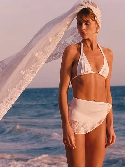 Victoria's Secret Frankies Bikinis Cloud Nine Satin Sarong In White