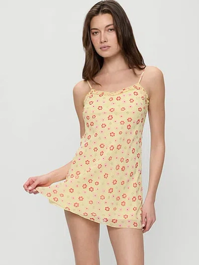 Victoria's Secret Frankies Bikinis Josie Chiffon Mini Dress In Neutral