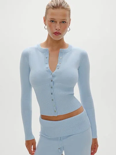 Victoria's Secret Frankies Bikinis Lenon Cloud Knit Sweater In Blue