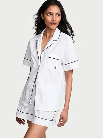 Victoria's Secret Heritage Cotton Short Pajama Set In White