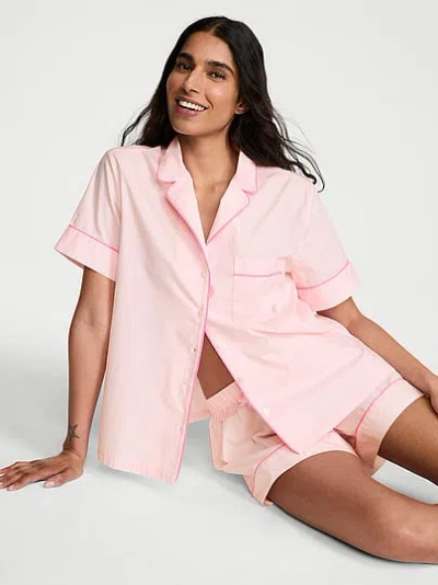 Victoria's Secret Heritage Cotton Short Pajama Set In Pink