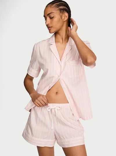 Victoria's Secret Heritage Cotton Short Pajama Set In Pink