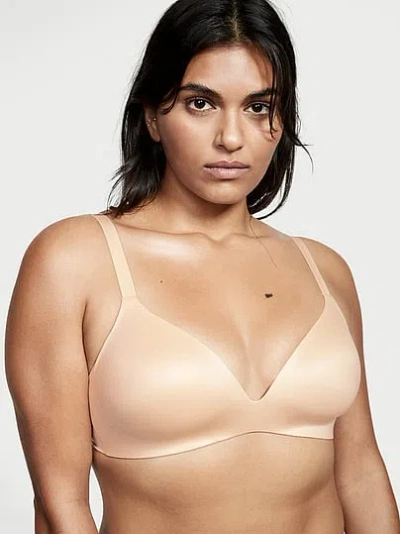 Victoria's Secret Invisible By  Infinity Flex Lightly Lined Wireless Plunge Bra In Pink