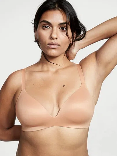 Victoria's Secret Invisible By  Infinity Flex Lightly Lined Wireless Plunge Bra In Neutral
