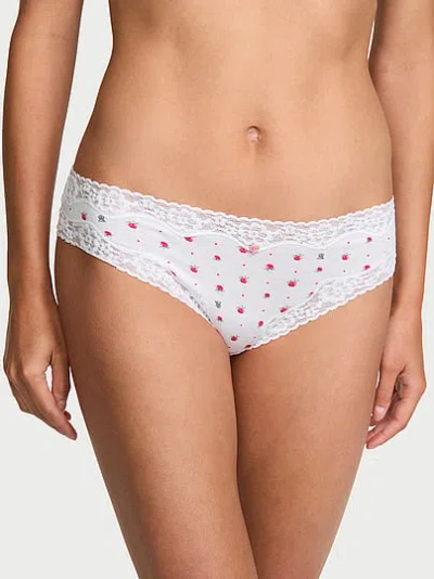 Victoria's Secret Lace Trim Cotton Lace-waist Cheeky Panty In Floral