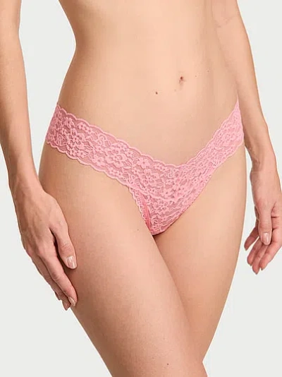 Victoria's Secret Lacie Rose Valentine Thong Panty In Pink