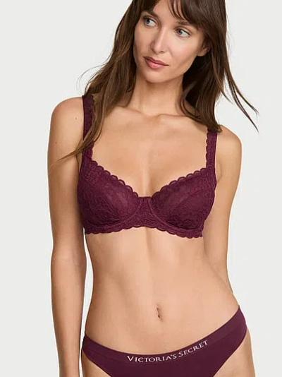 Victoria's Secret Lacie Unlined Balconette Bra In Burgundy