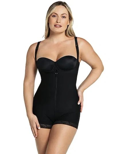 Victoria's Secret Leonisa Shapewear Firm Compression Open Bust Body Shaper Boyshorts In Black