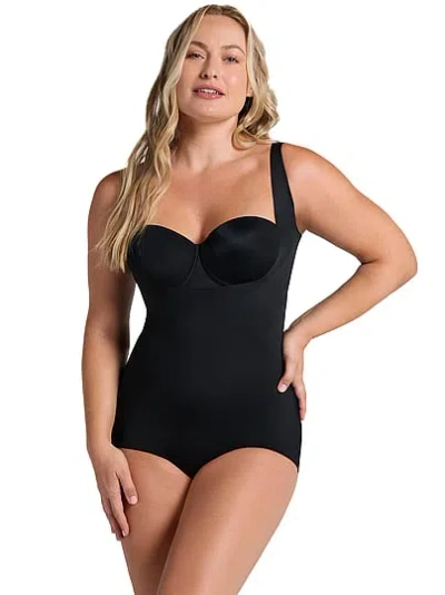 Victoria's Secret Leonisa Shapewear Firm Compression Plunge Back Sculpting Body Shaper In Black