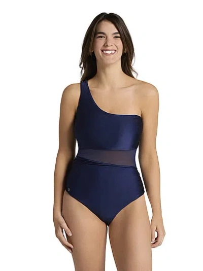 Victoria's Secret Leonisa Shapewear Radiant One-shoulder One-piece Shaping Swimsuit In Blue