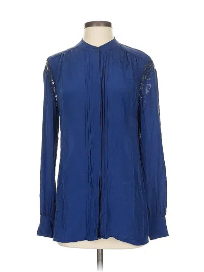 Pre-owned Victoria's Secret Long Sleeve Blouse In Blue