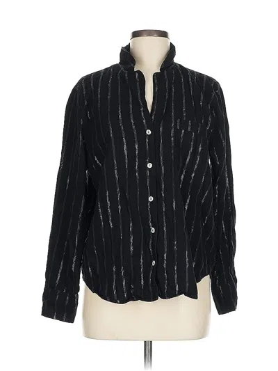 Pre-owned Victoria's Secret Long Sleeve Button Down Shirt In Black