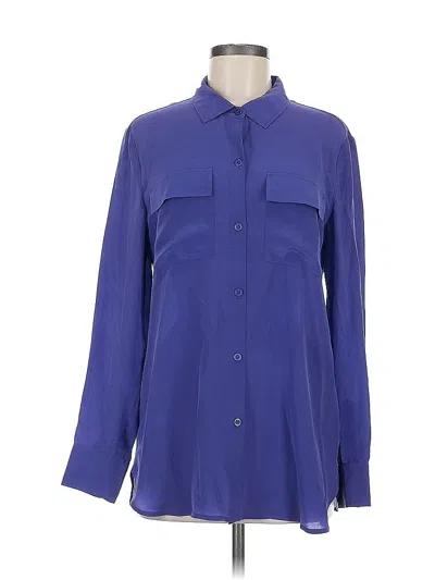 Pre-owned Victoria's Secret Long Sleeve Button Down Shirt In Blue