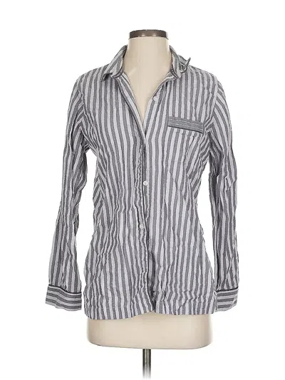Pre-owned Victoria's Secret Long Sleeve Button Down Shirt In Gray