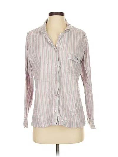 Pre-owned Victoria's Secret Long Sleeve Button Down Shirt In Gray