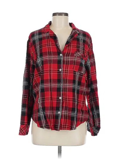 Pre-owned Victoria's Secret Long Sleeve Button Down Shirt In Red