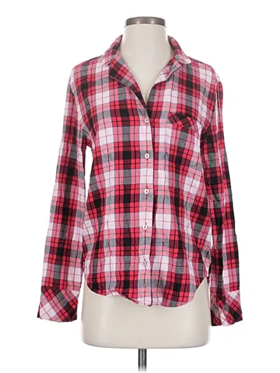 Pre-owned Victoria's Secret Long Sleeve Button Down Shirt In Red