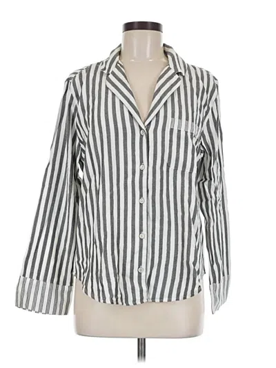 Victoria's Secret Long Sleeve Button Down Shirt In Silver