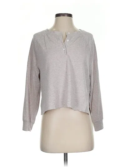 Pre-owned Victoria's Secret Long Sleeve Henley Shirt In Gray