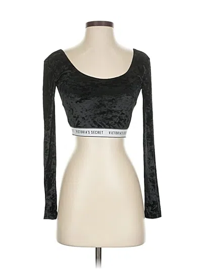 Pre-owned Victoria's Secret Long Sleeve Top Black Sweetheart Neckline Tops