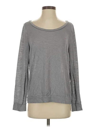 Pre-owned Victoria's Secret Long Sleeve T-shirt In Gray