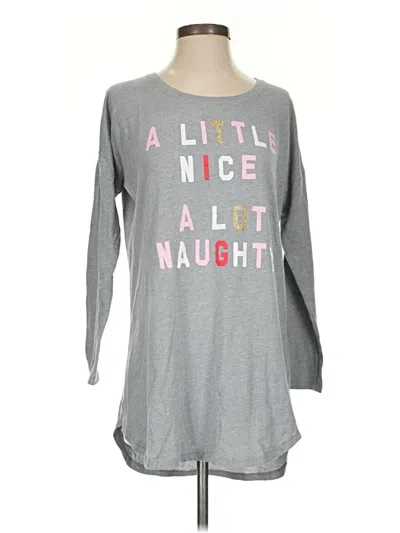 Pre-owned Victoria's Secret Long Sleeve T-shirt In Gray