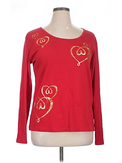 Pre-owned Victoria's Secret Long Sleeve T-shirt In Red