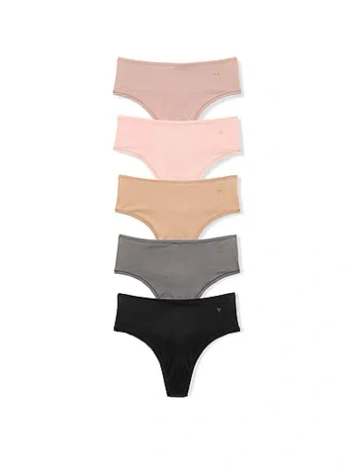 Victoria's Secret Love Cloud 5-pack Mid-rise Thong Panties In Print