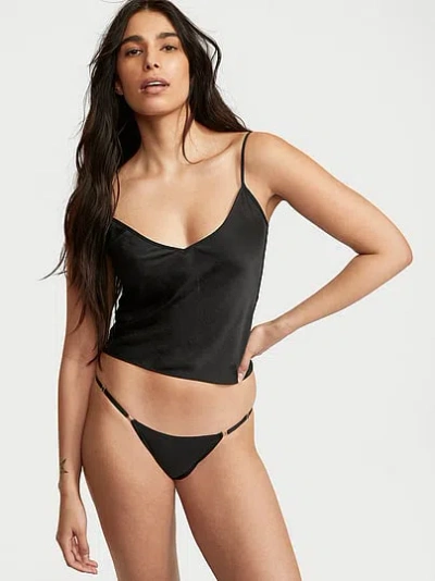 Victoria's Secret Love Cloud Adjustable String Bikini Panty In Black