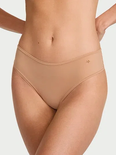 Victoria's Secret Love Cloud Mid-rise Thong Panty In Brown
