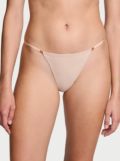 Victoria's Secret Love Cloud Smooth Adjustable Thong Panty In Neutral