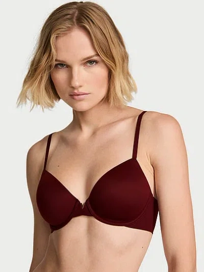 Victoria's Secret Love Cloud Smooth Lightly Lined Full-coverage Bra In Burgundy